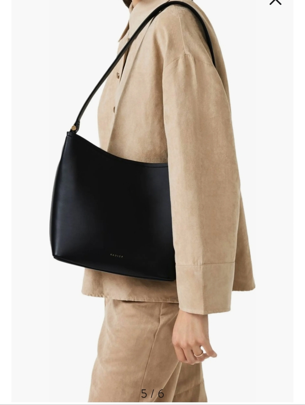 RADLEY Badhurst Mews Medium Ziptop Shoulder Bag Black Leather NWT $388